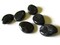 6 25mm Black Plastic Flat Teardrop Beads Egg Shaped Flat Oval Beads